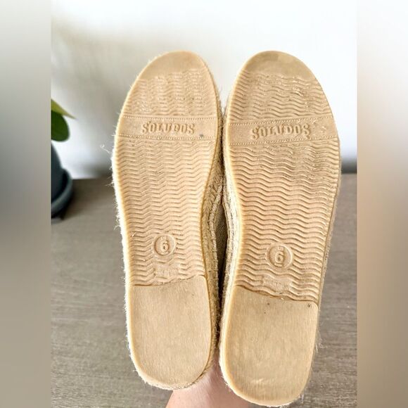 Soludos X Jason Polan Wink Embroidered Slipper Flat in Tan Canvas - Size 6 - Picture 7 of 8